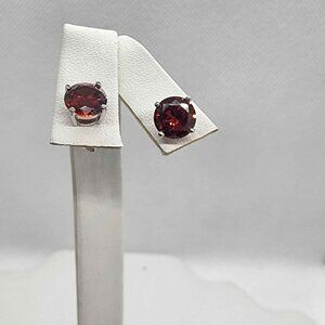NEW Sterling Silver 925 Red GemStone Studs - Earrings